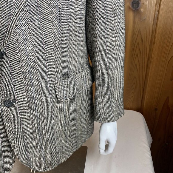 VTG Brooks Brothers Brooksgate Blazer Jacket Suit Coat Gray Herringbone USA 44R - Picture 8 of 12